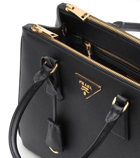 prada saffiano black calfskin leather tote small bag|Prada saffiano lux tote small.